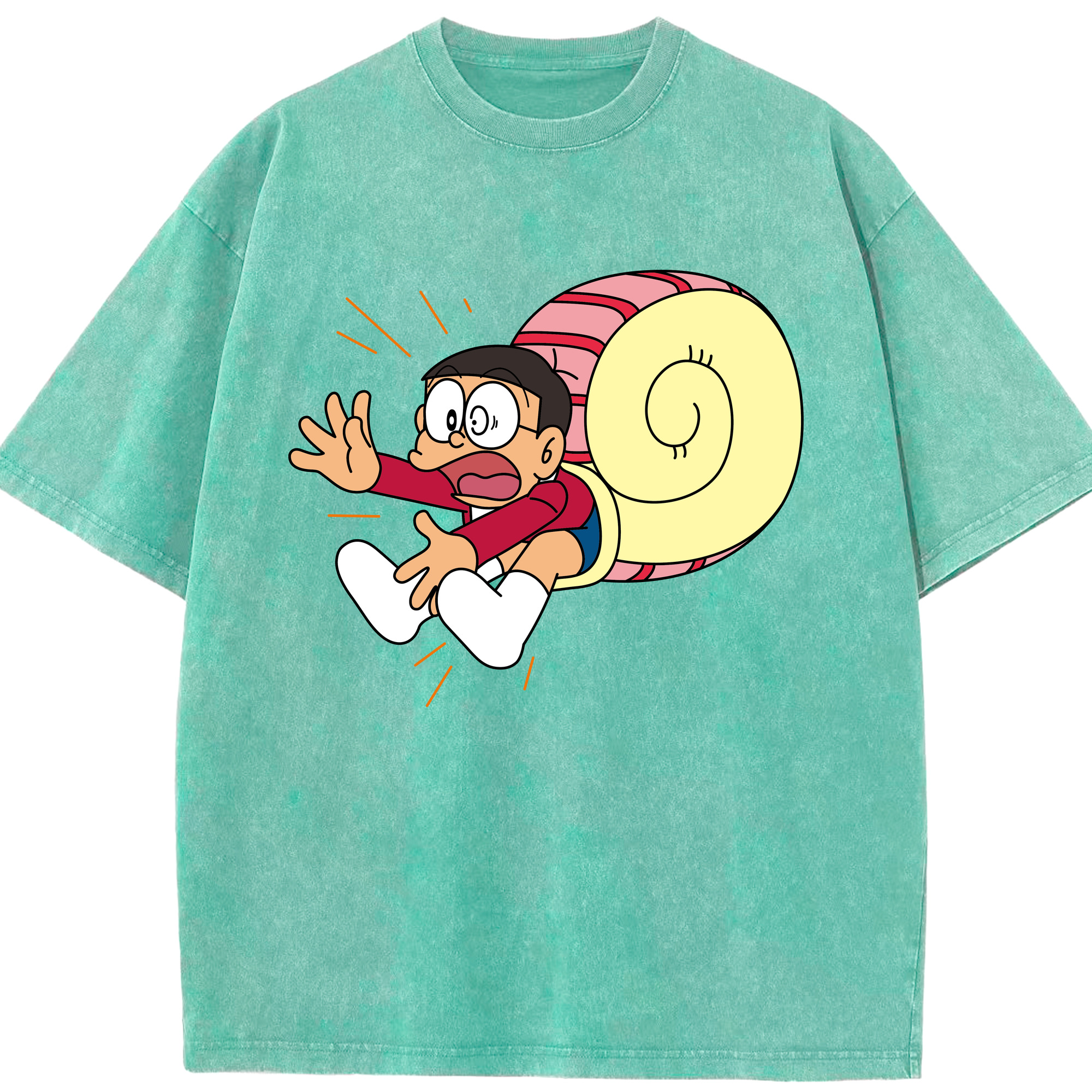 （画像用） ドラえもん 野比 のび太 Doraemon Nobita Nobi 綿100% ヴィンテージ風 半袖Tシャツ（フロントプリント）